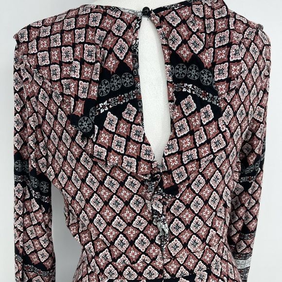 Wild Blue floral boho long sleeve ruffle romper - Picture 6 of 10